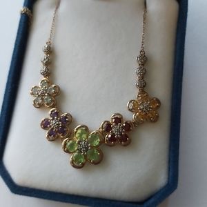 Solid 14K Yellow Gold/ 925 Necklace